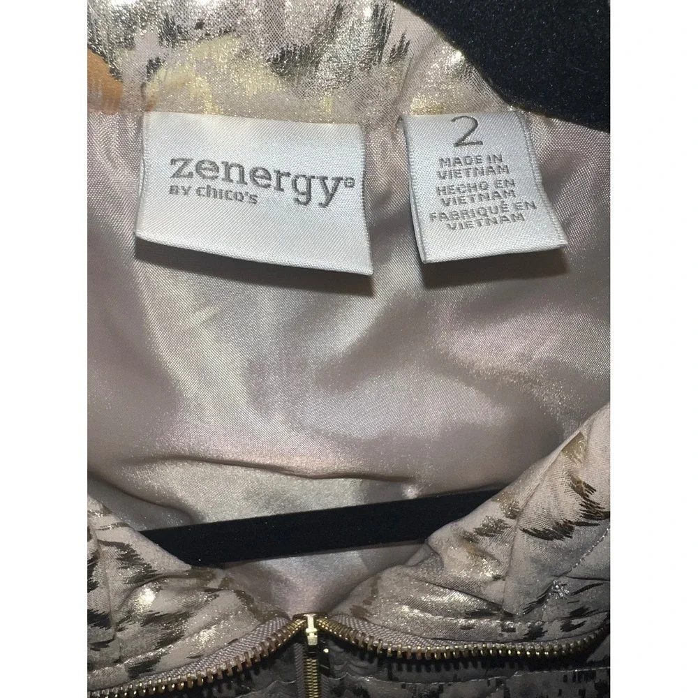 Zenergy by Chico's Gold vest sz 2 Comfy Normcore Preppy Boho